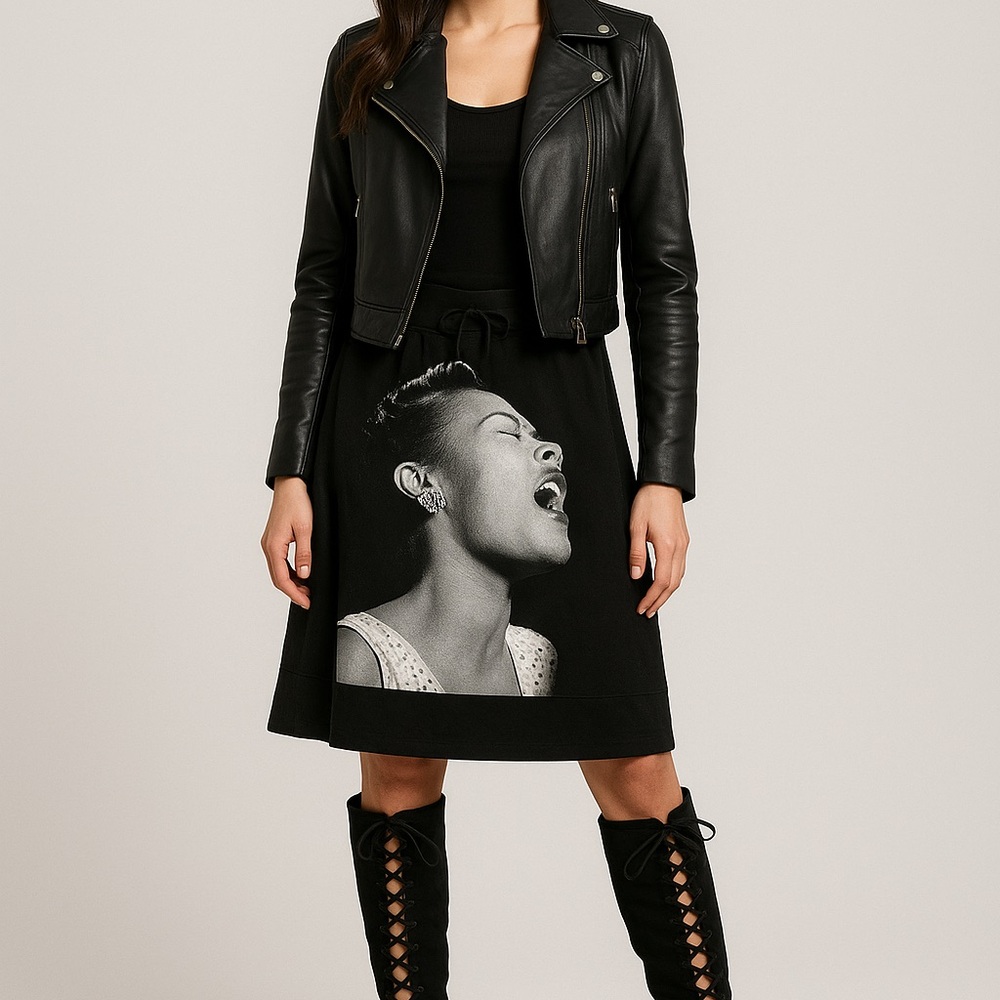 NWOT Billie Holiday Singing Skirt Black Size Medium - Picture 8 of 9